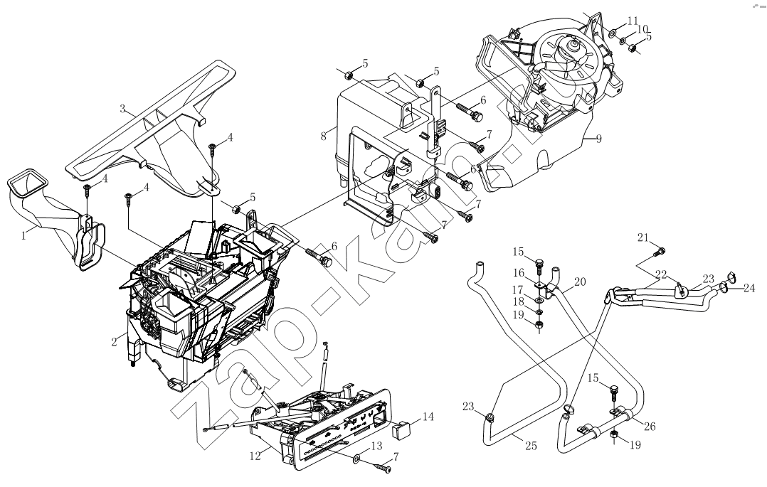 Схема/чертеж: Отопление 1SB1808110108 , устройство тепляка 1SB1808110183 / Foton BJ1039, BJ1049 (Aumark III)