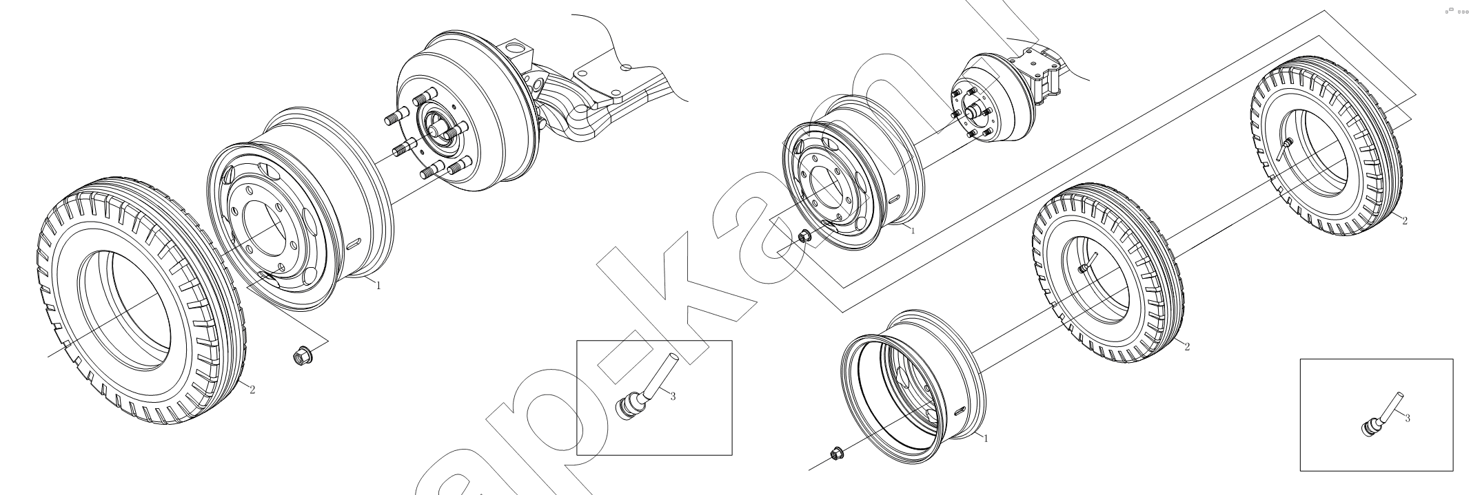 Схема/чертеж: Колесо и шина 1S10493110103, 1S10393110108 / Foton BJ1039, BJ1049 (Aumark III)