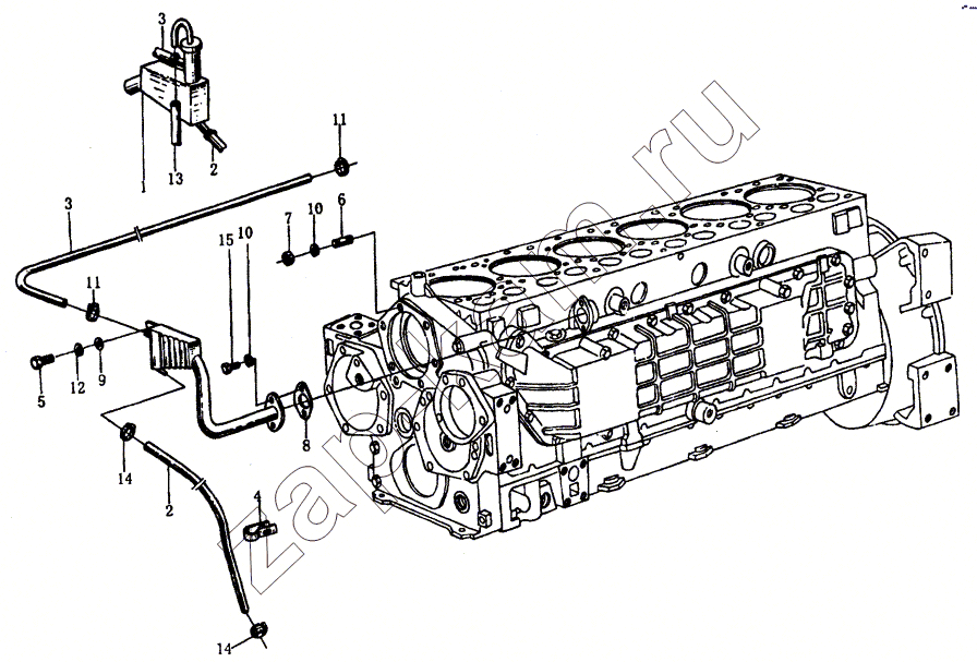 Схема/чертеж: Блок цилиндров WD615 / HOWO Howo cnhtc-huaxin