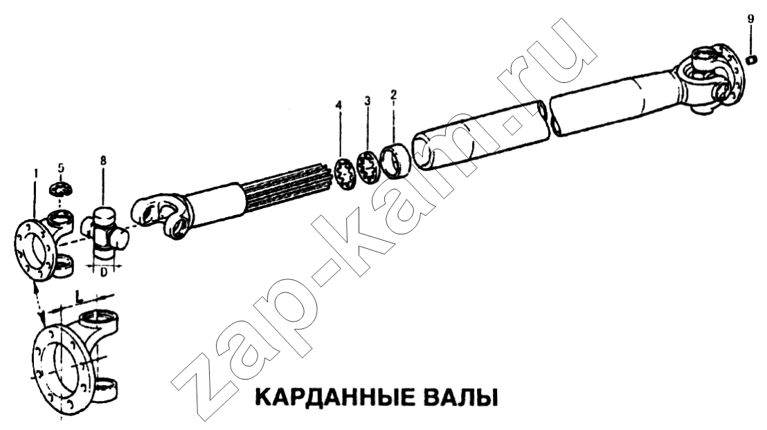 Схема/чертеж: Карданные валы / HOWO Howo