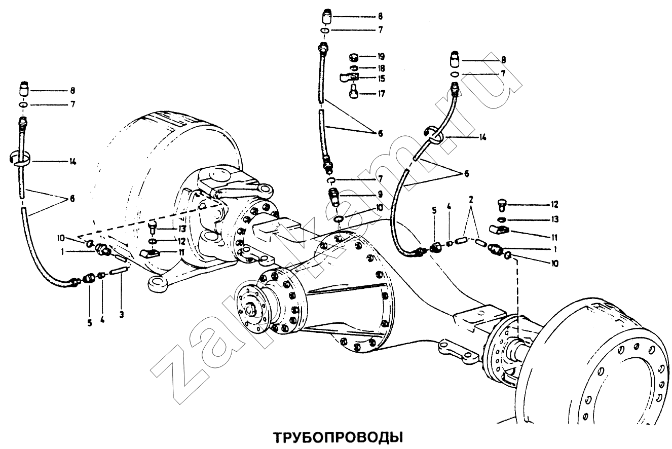 Схема/чертеж: Трубопроводы / HOWO Howo