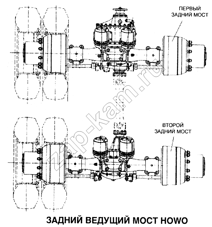 Схема/чертеж: Задний ведущий мост HOWO / HOWO Howo