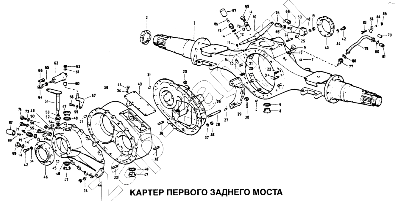 Схема/чертеж: Картер первого заднего моста / HOWO Howo
