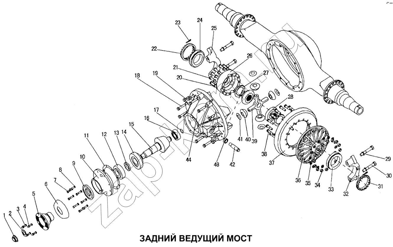 Схема/чертеж: Задний ведущий мост / HOWO Howo