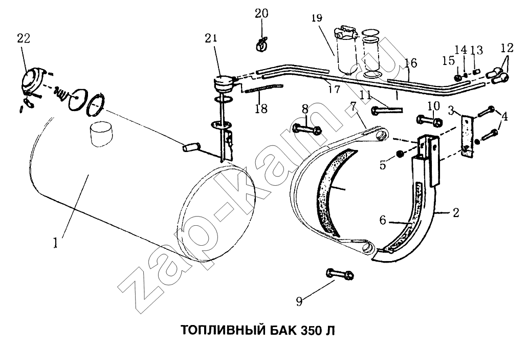 Схема/чертеж: Топливный бак 350л / HOWO Howo