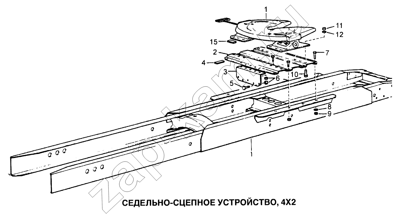 Схема/чертеж: Седельно-сцепное устройство, 4x2 / HOWO Howo