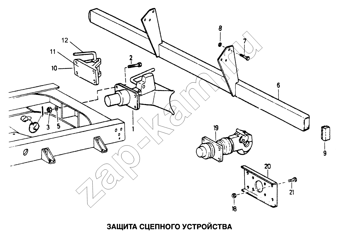 Схема/чертеж: Защита сцепного устройства / HOWO Howo