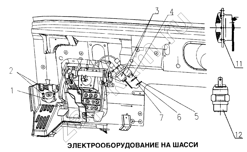 Схема/чертеж: Электрооборудование на шасси / HOWO Howo