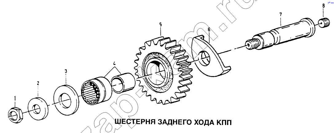 Схема/чертеж: Шестерня заднего хода КПП / HOWO Howo