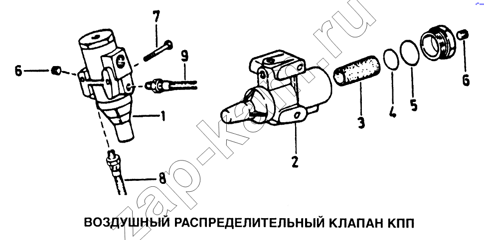 Схема/чертеж: Воздушный распределительный клапан КПП / HOWO Howo