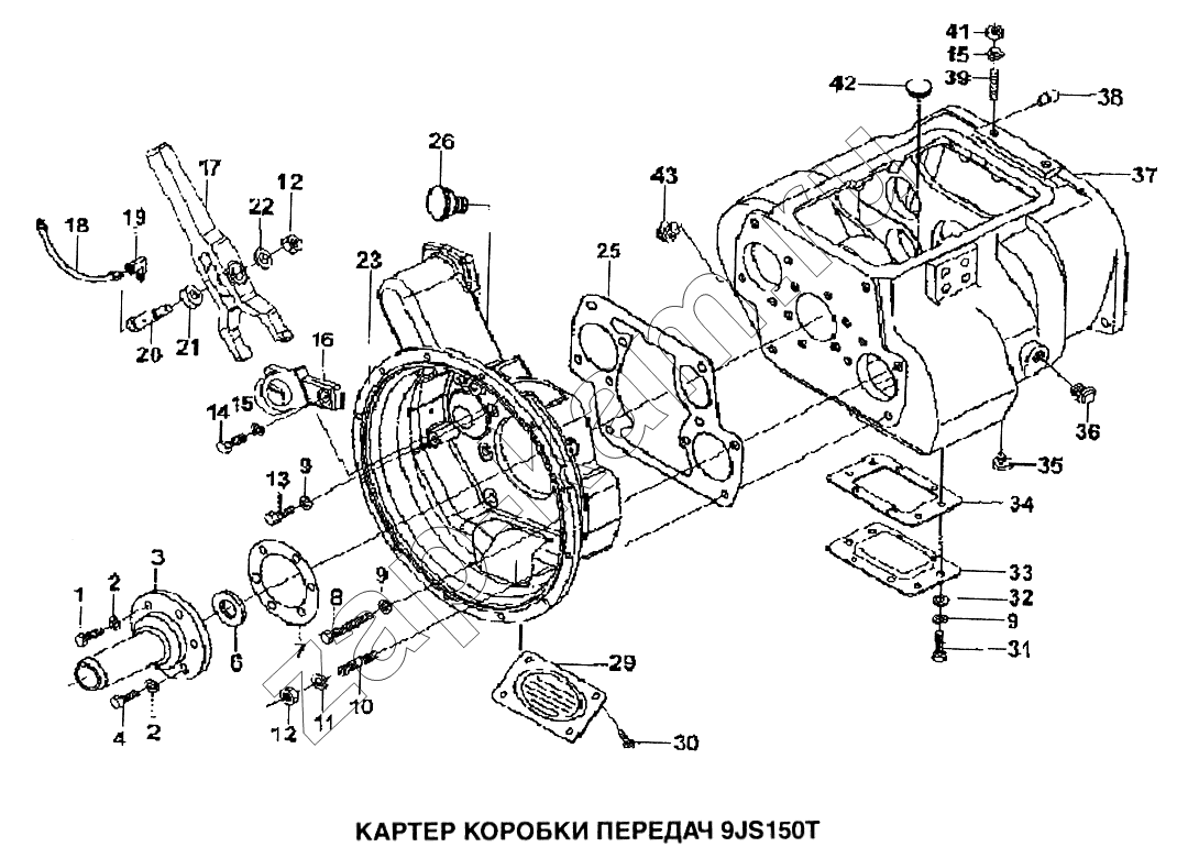 Схема/чертеж: Картер коробки передач 9JS150T / HOWO Howo