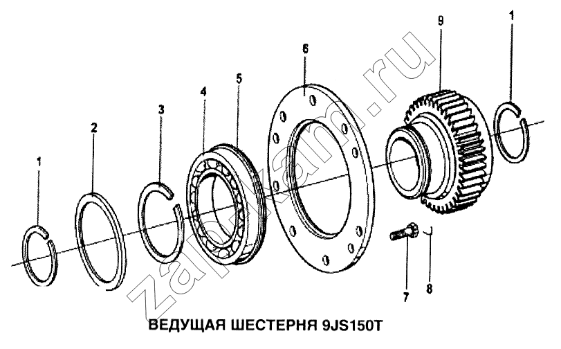 Схема/чертеж: Ведущая шестерня 9JS150T / HOWO Howo