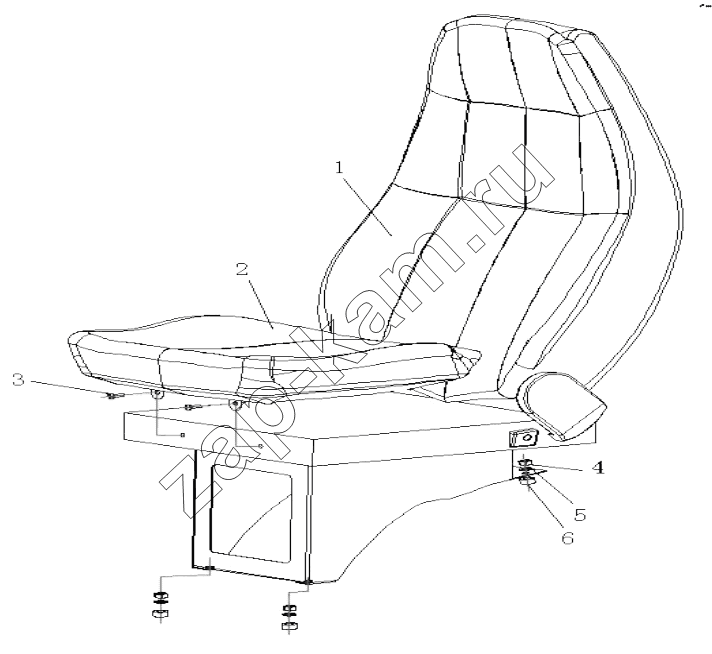Схема/чертеж: HOWO chair assemby (right) / HOWO Howo A7 8x4