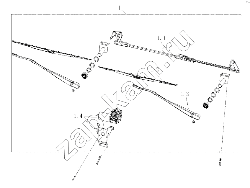 Схема/чертеж: HOWO Driving cab washer device / HOWO Howo A7 8x4