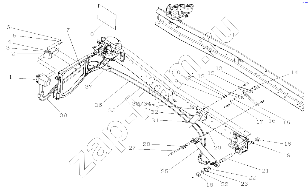 Схема/чертеж: HOWO Driving cab lift device / HOWO Howo A7 8x4