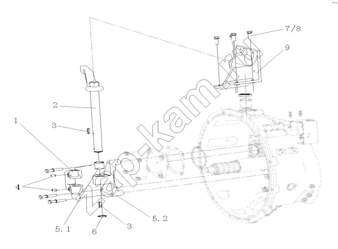 Схема/чертеж: Clutch operate part / HOWO Howo A7 8x4