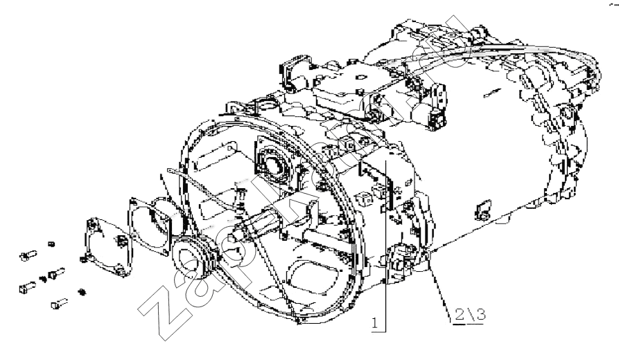 Схема/чертеж: Transmission operate device / HOWO Howo A7 8x4