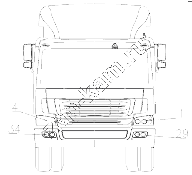 Схема/чертеж: HOWO front lamps / HOWO Howo A7 8x4