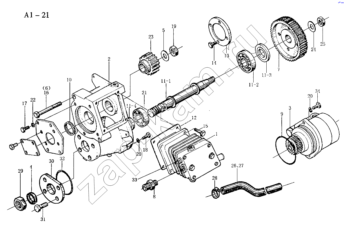 Схема/чертеж: WD615 AIR COMPRESSOR (A1-21) / HOWO Sinotruck (полный)