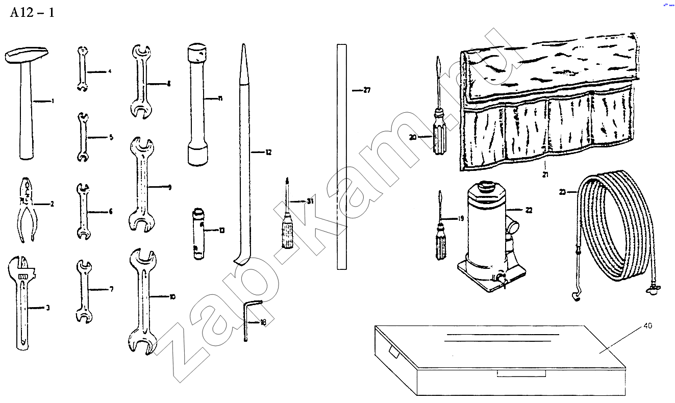 Схема/чертеж: TOOLS (A12-1) / HOWO Sinotruk 4x2 Tractor (371)