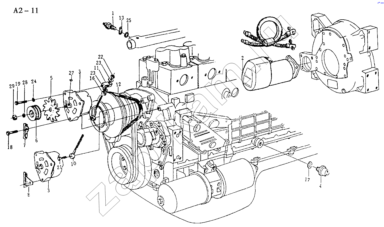Схема/чертеж: WD618 ELECTRICAL IMPLEMENTS (A2-11) / HOWO Sinotruck (полный)
