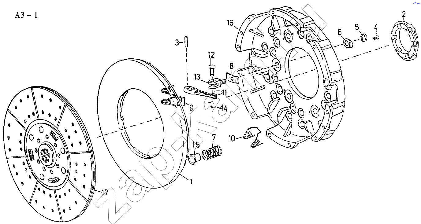 Схема/чертеж: Ф420mm CLUTCH (A3-1) / HOWO Sinotruck (полный)