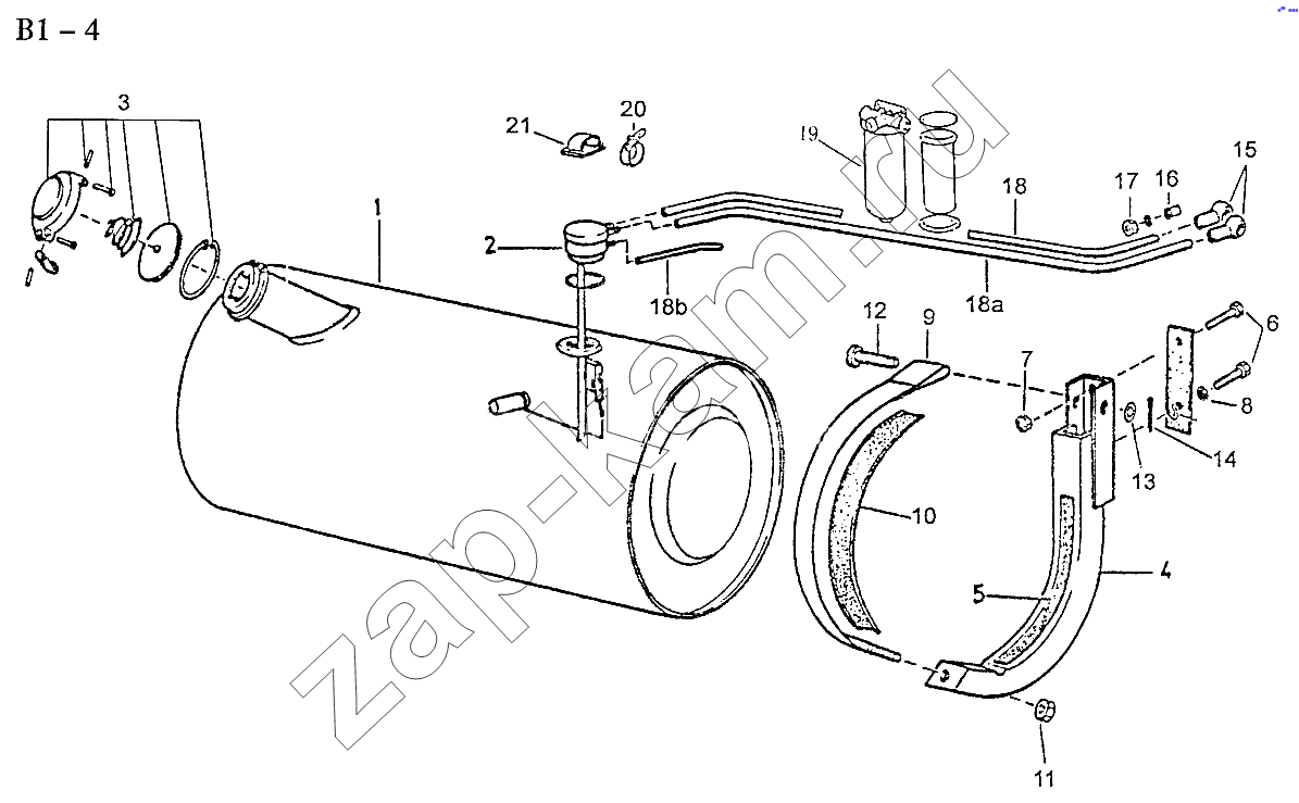 Схема/чертеж: 200L FUEL TANK (B1-4) / HOWO Sinotruck (полный)