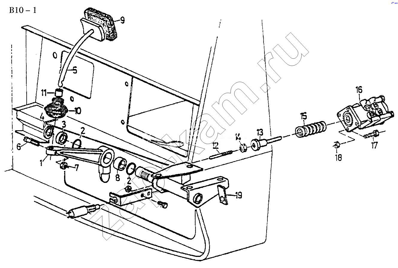 Схема/чертеж: BRAKE MECHANISM (B10-1) / HOWO Sinotruck (полный)
