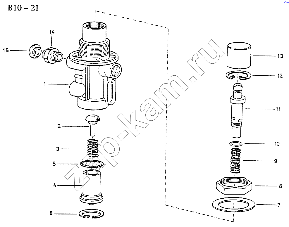 Схема/чертеж: PUSHBUTTON VALVE (B10-21) / HOWO Sinotruck (полный)