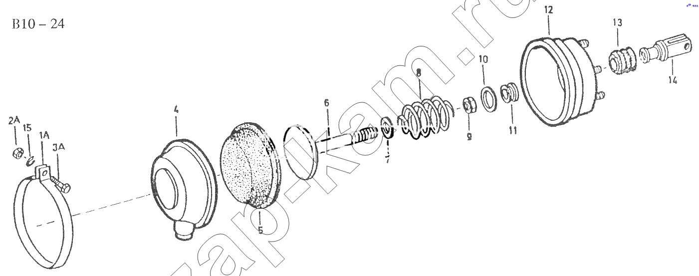 Схема/чертеж: DIAPHRAGM CYLINDER (B10-24) / HOWO Sinotruck (полный)