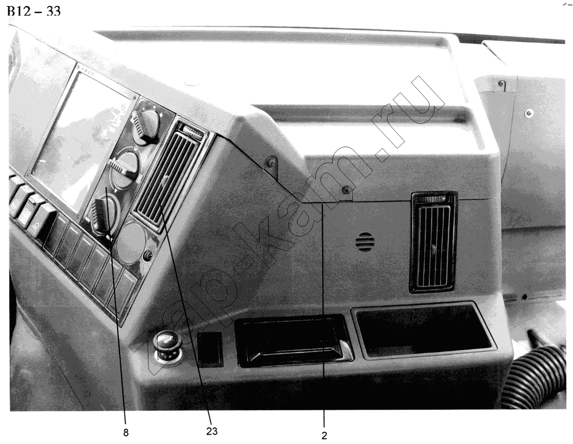 Схема/чертеж: DRIVER'S CAB HEATING (B12-33) / HOWO Sinotruck (полный)