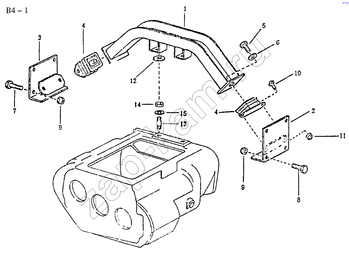 Схема/чертеж: FULLER GEARBOX SUSPENSION (B4-1) / HOWO Sinotruck (полный)