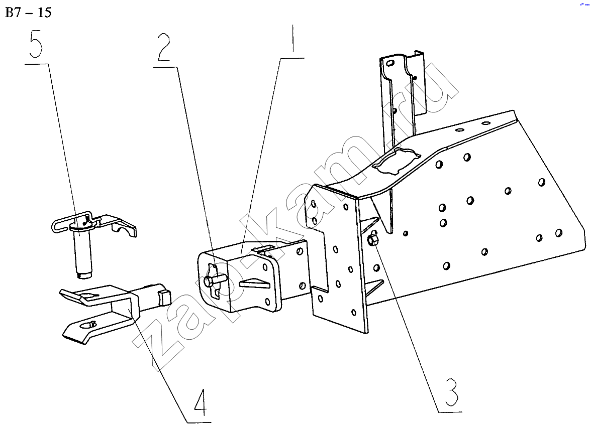 Схема/чертеж: REMOVABLE TOWING HOOK (B7-15) / HOWO Sinotruck (полный)