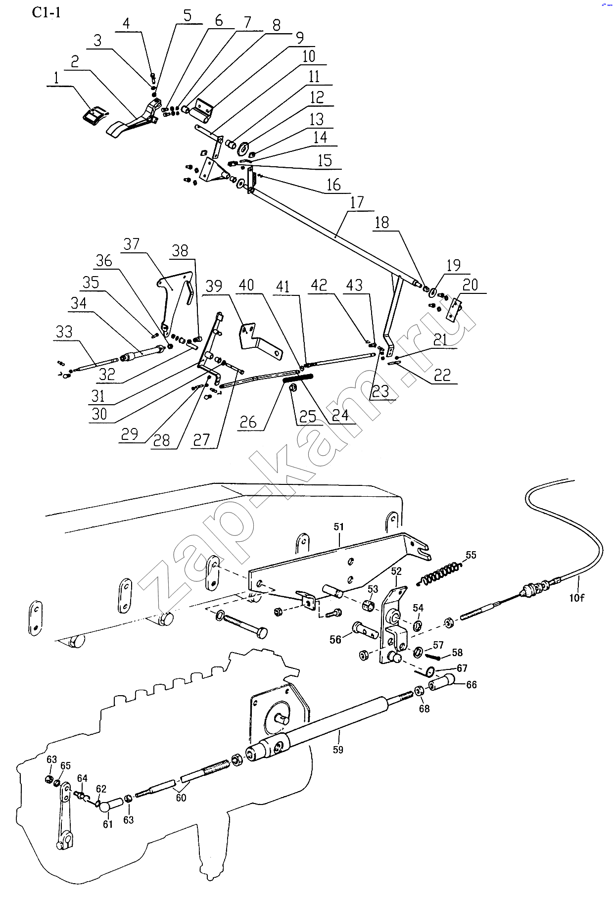 Схема/чертеж: OPERATION DEVICE (C1-1) / HOWO Sinotruck (полный)