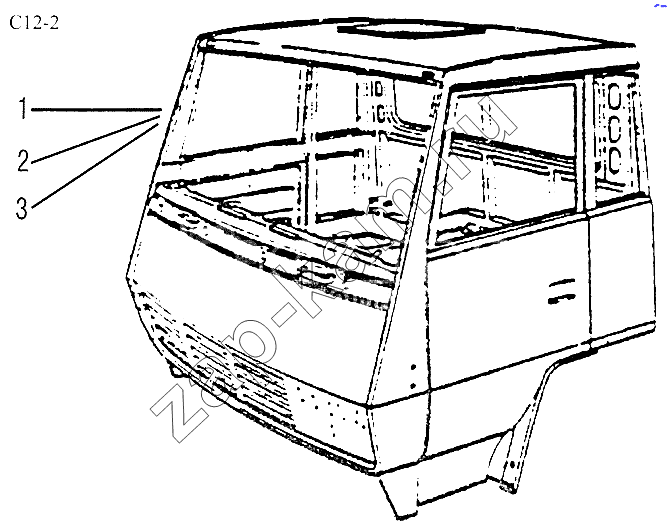Схема/чертеж: CAB BODY SHELL (C12-2) / HOWO Sinotruck (полный)