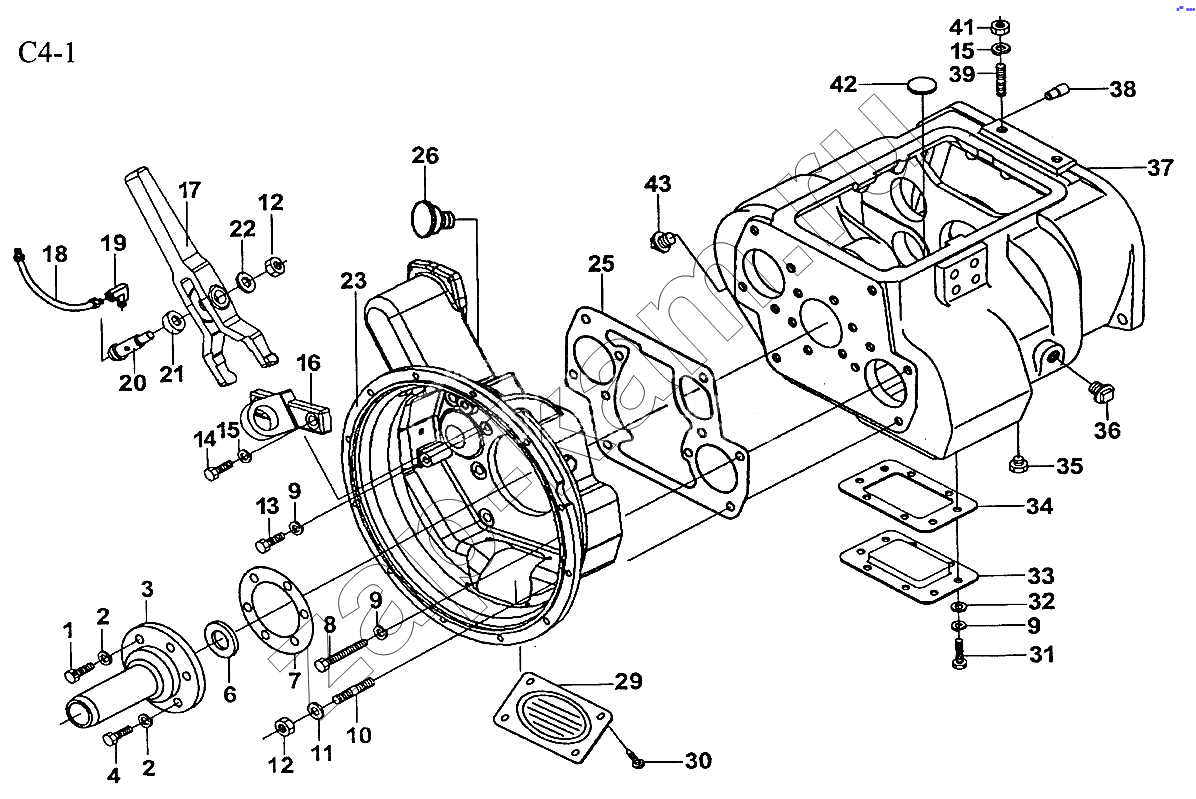 Схема/чертеж: 9JS150T GEARBOX HOUSING (C4-1) / HOWO Sinotruck (полный)