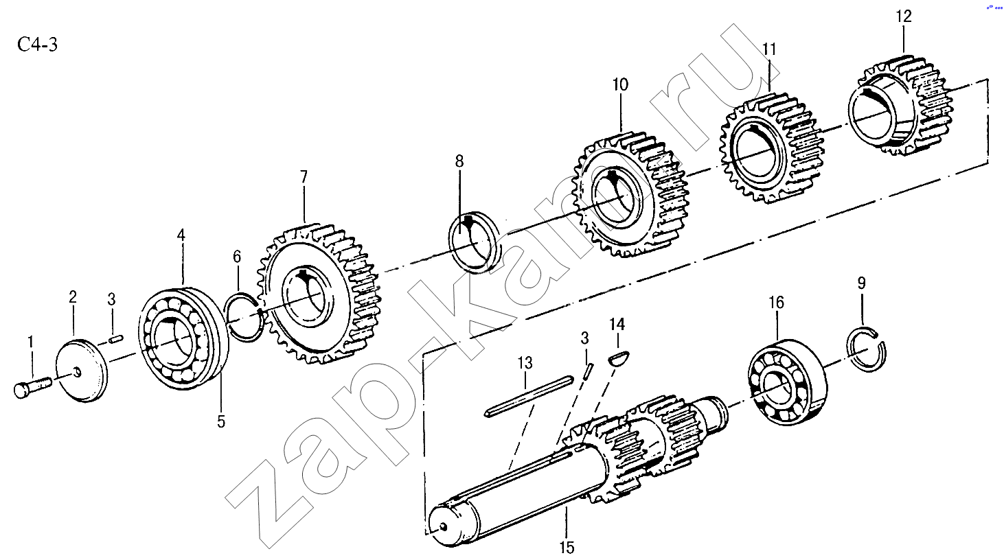 Схема/чертеж: 9JS150T LAY SHAFT (C4-3) / HOWO Sinotruck (полный)