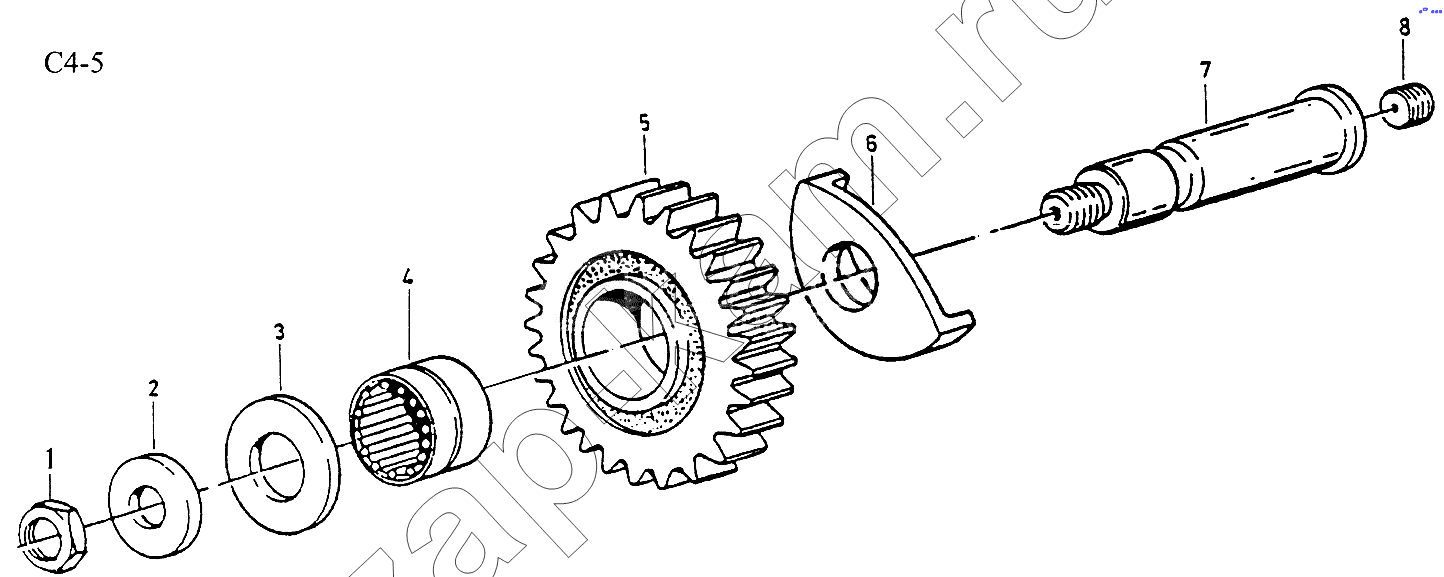Схема/чертеж: 9JS150T REVERSE SHAFT (C4-5) / HOWO Sinotruck (полный)