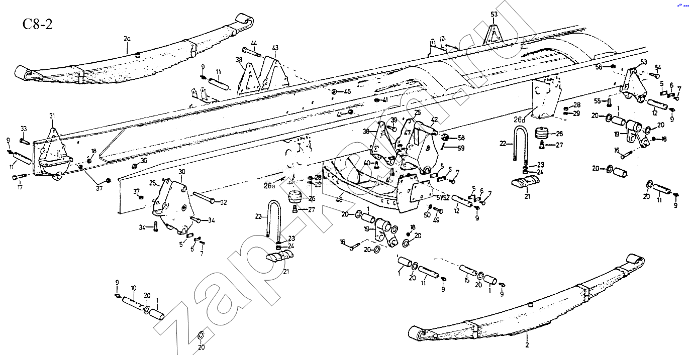 Схема/чертеж: 8x4 FRONT SPRING (C8-2) / HOWO Sinotruck (полный)