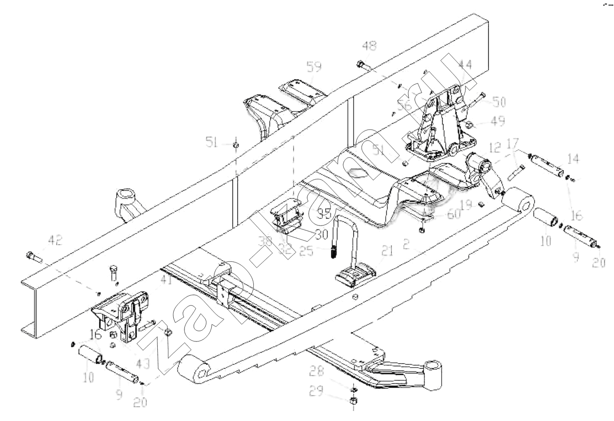 Схема/чертеж: Front Suspension / HOWO ZZ3327N3647C-N2WA