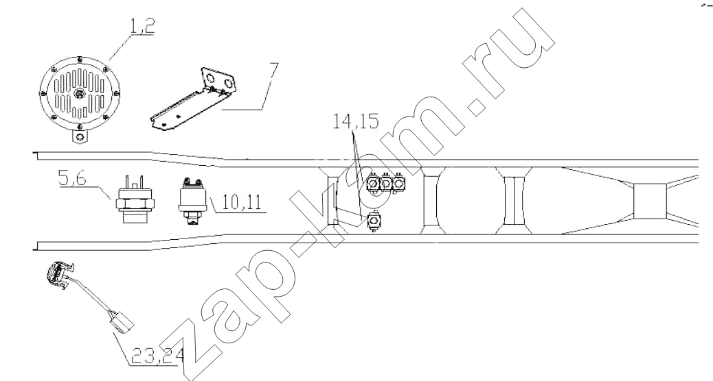 Схема/чертеж: Chassis Electric Device 2 / HOWO ZZ3327N3647C-N2WA