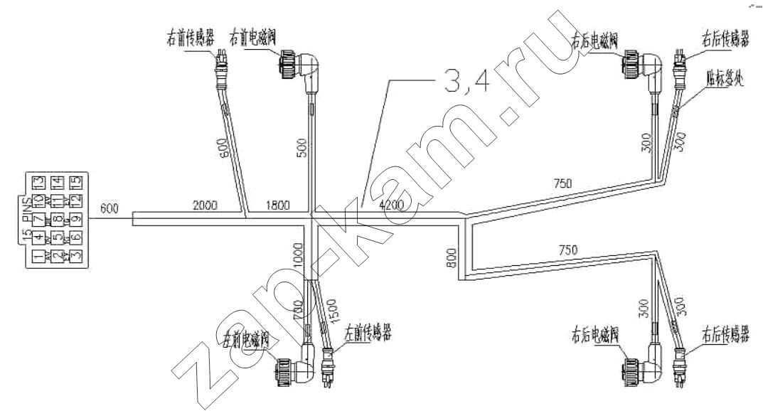 Схема/чертеж: ABS wire / HOWO ZZ3327N3647C-N2WA