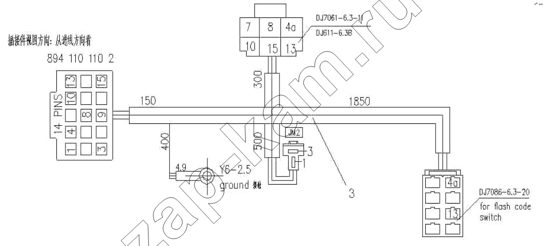 Схема/чертеж: Cab Wireness-ABS / HOWO ZZ3327N3647C-N2WA