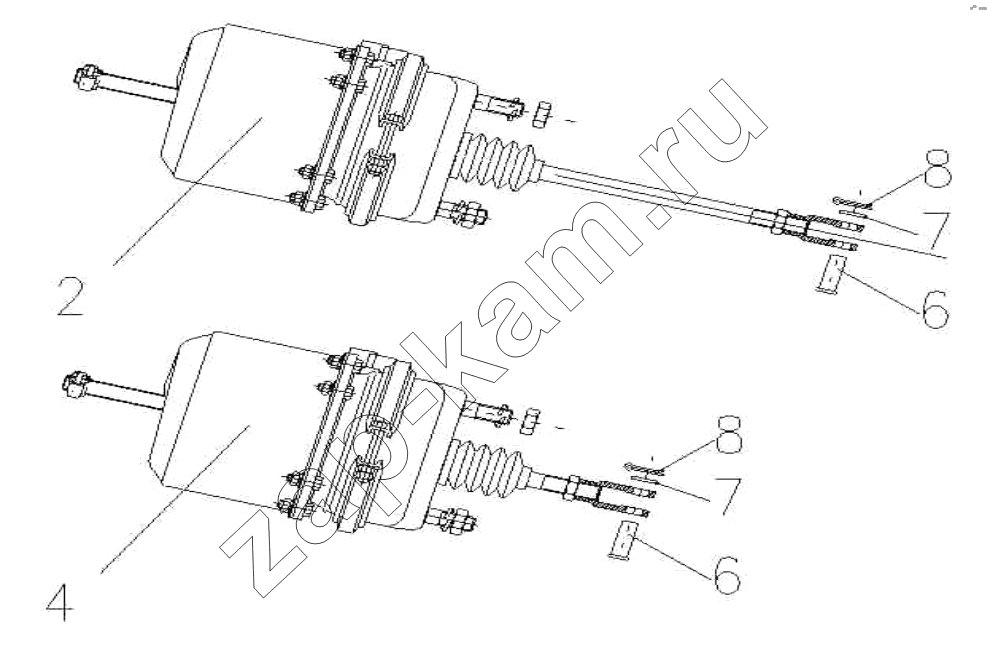 Схема/чертеж: Brake Actuator / HOWO ZZ3327N3647C-N2WA