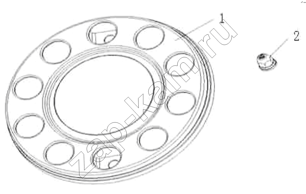 Схема/чертеж: Wheel Cover and Screw Cap / HOWO ZZ3327N3647C-N2WA
