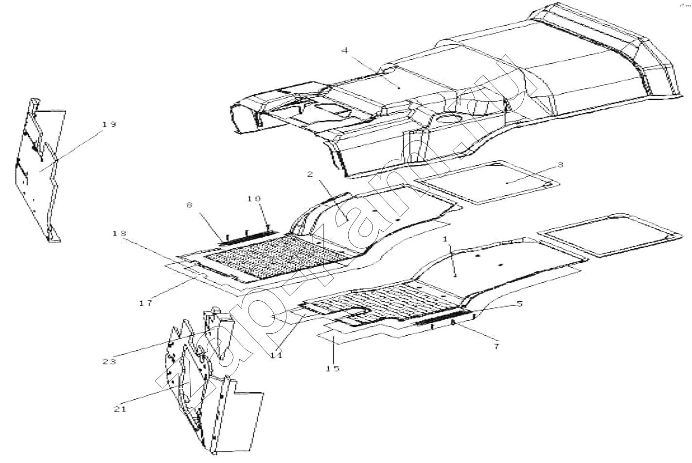 Схема/чертеж: Floor Lining / HOWO ZZ3327N3647C-N2WA