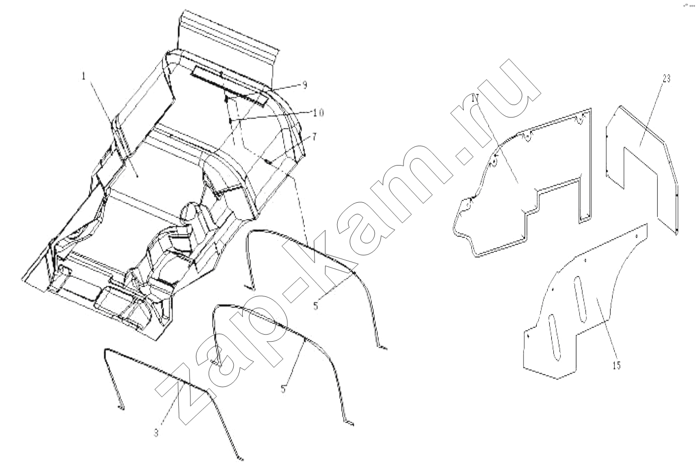 Схема/чертеж: Heat retaining panel / HOWO ZZ3327N3647C-N2WA