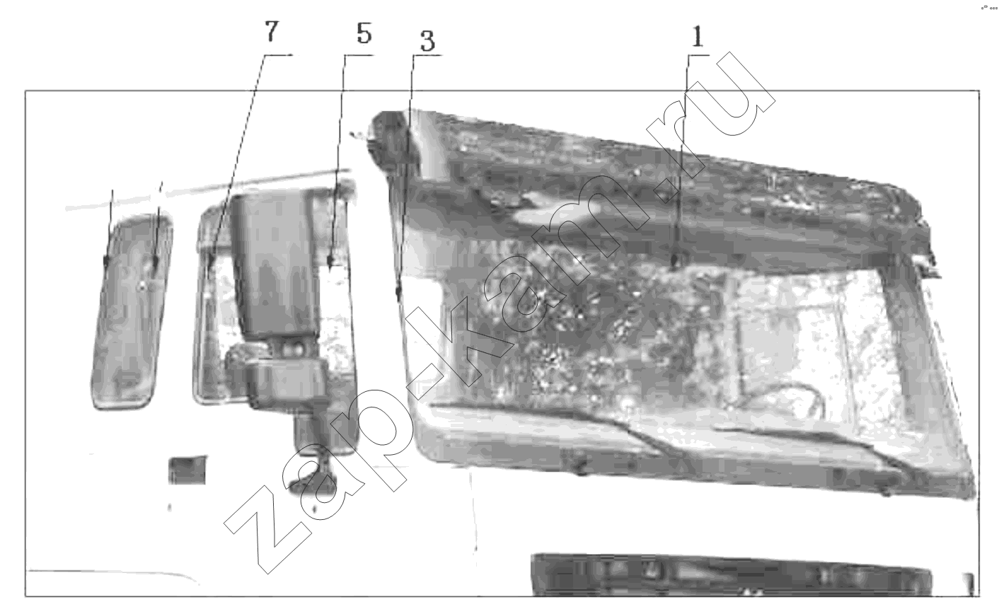 Схема/чертеж: Long cab glass / HOWO ZZ3327N3647C-N2WA