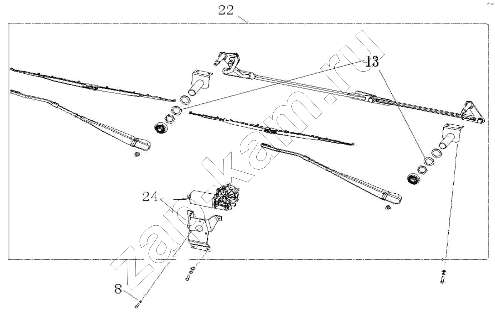 Схема/чертеж: Window wiper / HOWO ZZ3327N3647C-N2WA