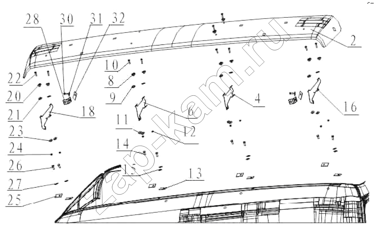 Схема/чертеж: Sun Visor / HOWO ZZ3327N3647C-N2WA